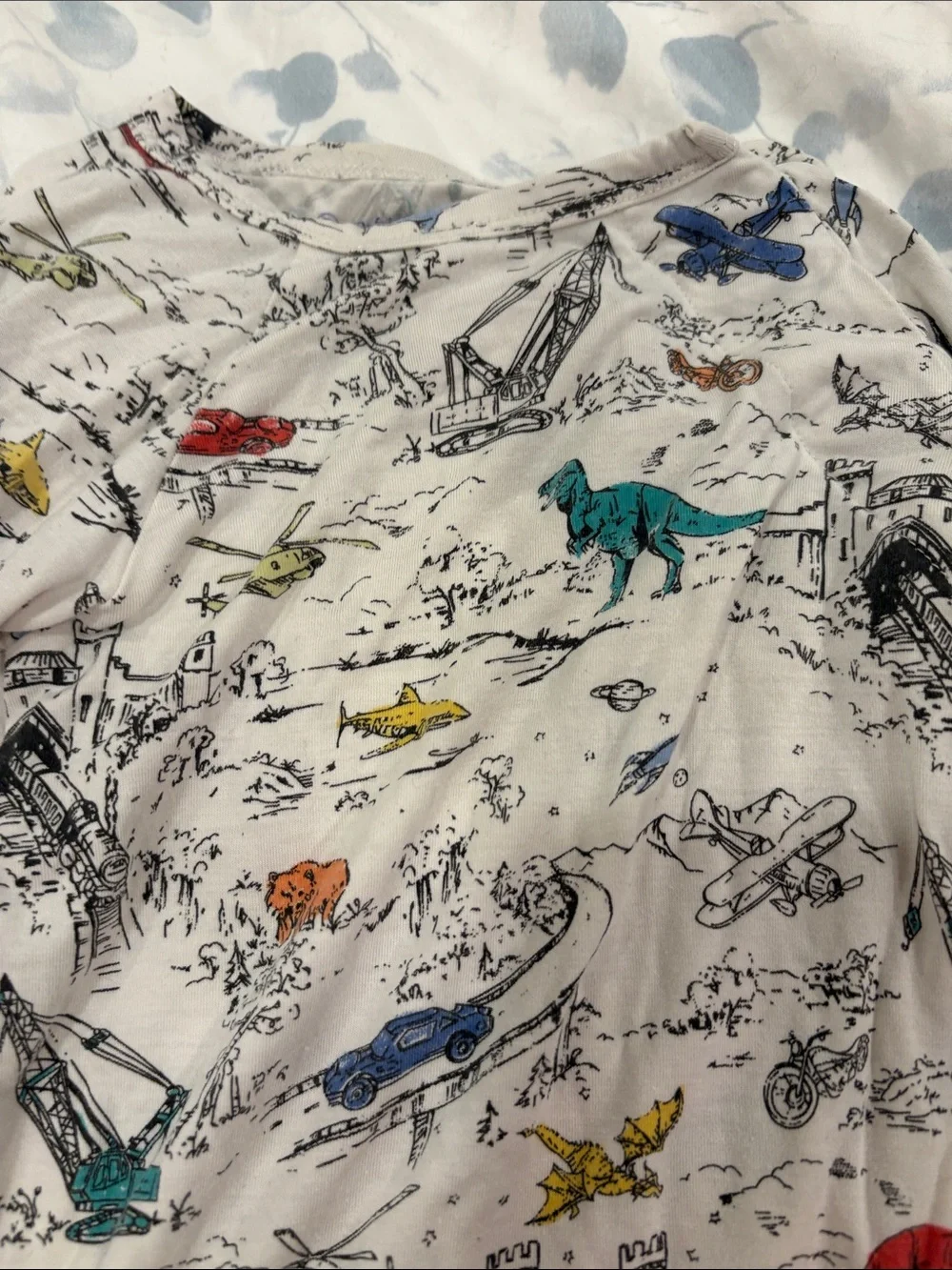 MagneticMe 18-24month bamboo dinosaur truck footie pajama set